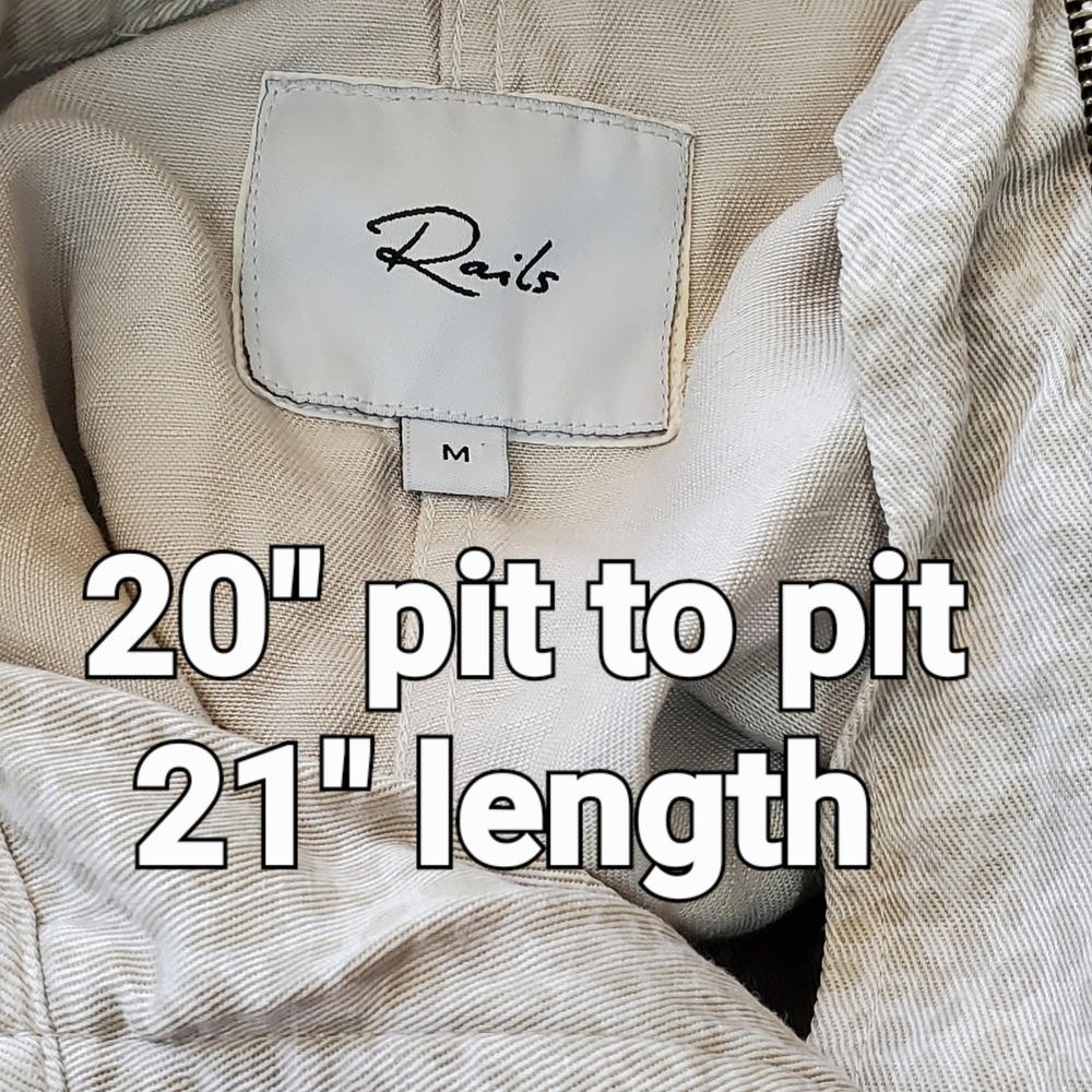 Rails Collins Military Utility Jacket Linen Tencel Mini Cheetah M Safari Field - Picture 4 of 8